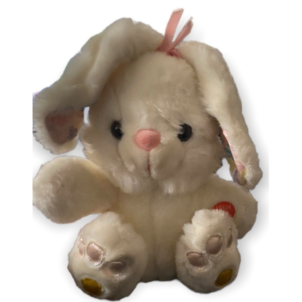 Commonwealth Vintage 1993 Musical Light Up Plush Easter Bunny Rabbit 9” Satin